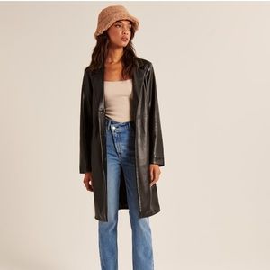 Abercrombie and Fitch Vegan Leather Dad Coat